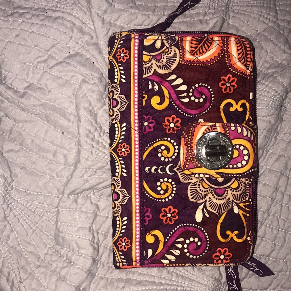 Vera Bradley clutch orange and purple